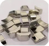 Block neodymium magnet surface treated to stainless steel color
